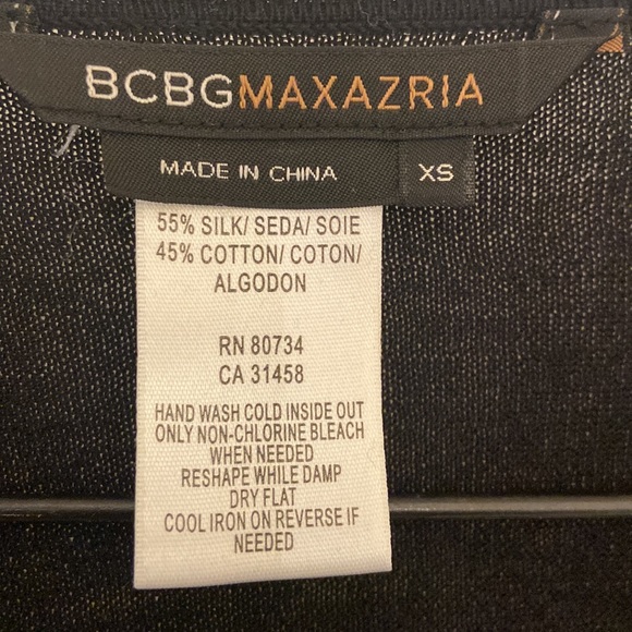 BCBG wrap tie 3/4 length sleeve silk+cotton black sweater, size US XS - Picture 5 of 7